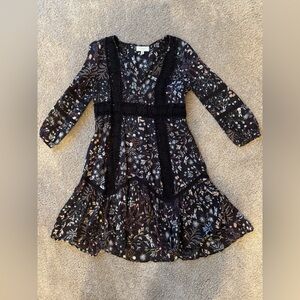 Anthro Moulinette Soeurs Black and White Floral Dress